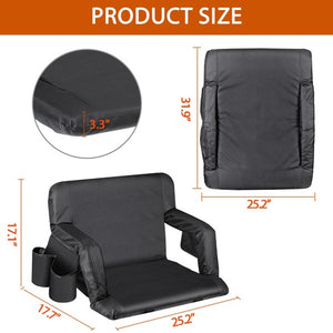 Segawe 2PCS Fold Heated Stadium Seats for Bleachers with Back Support and Wide Cushion