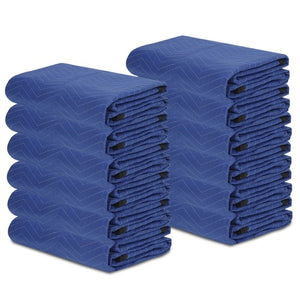 Segawe 12 Pack Moving Blankets 80" x 72" Pro Economy Blue Shipping Furniture Pads