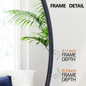 Segawe Black Round Mirror 30 inch Circle Mirror Metal Frame Wall Mounted Vanity Mirror