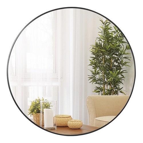 Segawe 36 Inch Round Mirror Black Wall Mounted Bathroom Mirror W/Metal Frame Decoration