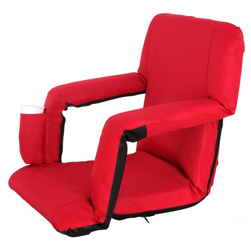 Segawe Stadium Seat Red Reclining Bleacher Chair Folding Perfect For Bleacher Lawn