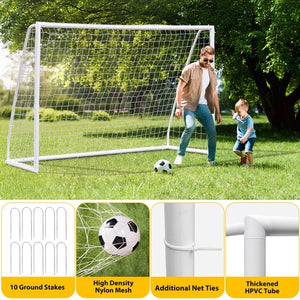Segawe Soccer Net 10 x 6.5FT Soccer Goal for Backyard PVC Frame for Kids with Carry Bag