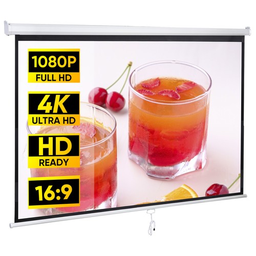 Segawe 80'' Portable Projector Screen 16:9 4K HD Projection Screen Pull Down for Home
