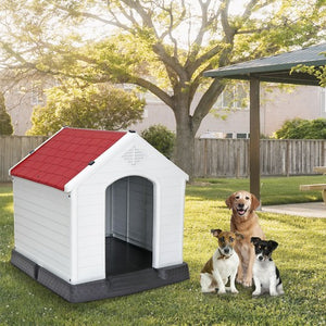 Segawe Outdoor Dog House Water Resistant Dog House Shelter for Small to Medium Size Red