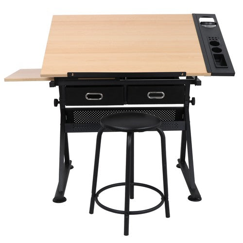 Segawe Drafting Desk Drawing Table Adjustable with Stool Arts & Crafts Creative Center