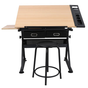 Segawe Drafting Desk Drawing Table Adjustable with Stool Arts & Crafts Creative Center