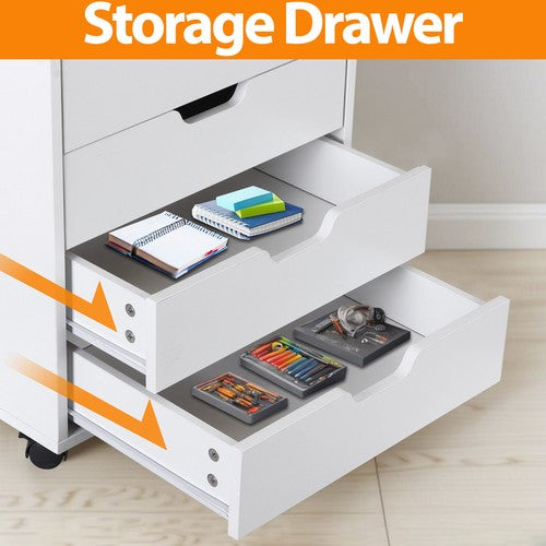 Segawe 5 Drawers Dresser Storage Tower Organizer Unit for Bedroom Closet Entryway White