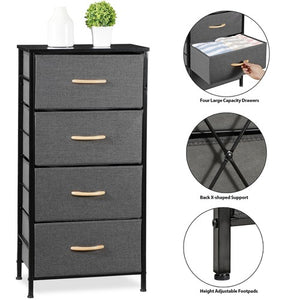 Segawe 36" Fabric Dresser Storage w/4 Drawer Tower Organizer Unit for Bedroom Dary Grey