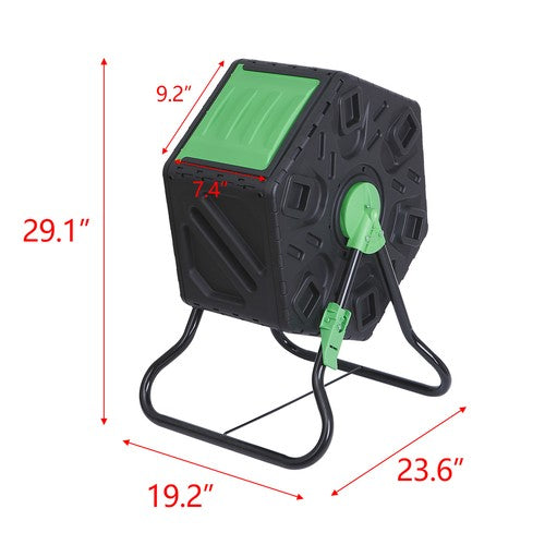 Segawe 18.5 Gal Compost Bin Compost Tumbler Single Chamber Composter Outdoor Garden