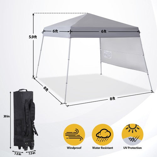 Segawe 8x8FT Pop Up Canopy Tent Foldable Outdoor Sun Protection Shelter w/4 Weight Bags