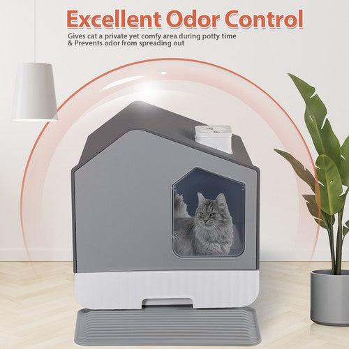 Segawe Extra Large Enclosed Cat Litter Box with Mat and Litter Scoop Anti-Splashing XL