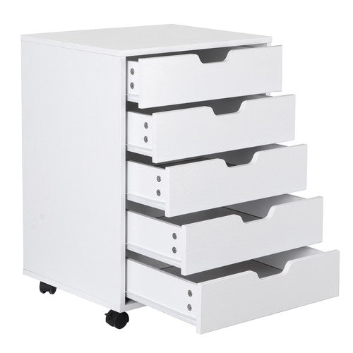 Segawe 5 Drawers Dresser Storage Tower Organizer Unit for Bedroom Closet Entryway White
