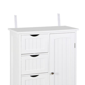 Segawe Wooden Floor Cabinet Side Storage Organizer Bathroom Furniture Home w/4 Drawers