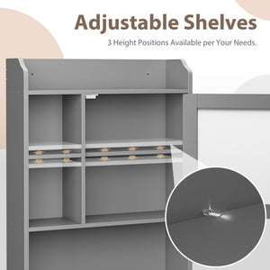 Segawe Over The Toilet Bath Storage Shelf Cabinet Bathroom w/Adjustable Shelves Gray