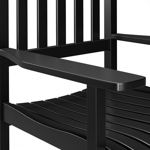 Segawe Outdoor Rocking Chair High Back Porch Rocker Chair for Lawn Garden Indoor Black