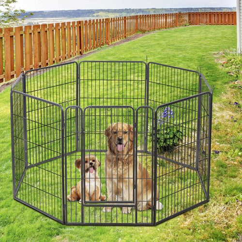 Segawe Dog Playpen 8 Panels 40" Dog Fence Pet Dog Exercise Pen Outdoor Indoor w/ Doors