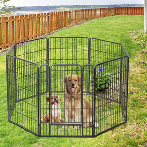 Segawe Dog Playpen 8 Panels 40" Dog Fence Pet Dog Exercise Pen Outdoor Indoor w/ Doors