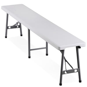 Segawe 6FT Plastic Folding Bench Portable Bench Indoor Outdoor for Picnic Camping White