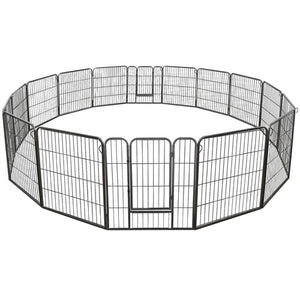Segawe 32 Inch Heavy Duty Dog Playpen 16 Panels Exercise Pen Pet Fence Cage with Doors