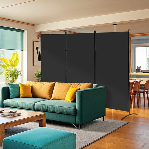 Segawe 3 Panel Room Divider 6 FT Tall Folding Privacy Screens Partition Separator Black