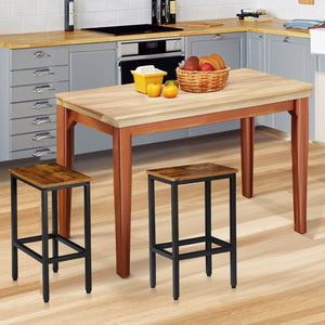 Segawe Set of 2 Bar Stools Bar Chairs Kitchen Breakfast With Footrest Industrial Indoor