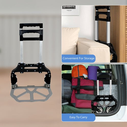 Segawe 176 lbs Folding Aluminium Cart Luggage Trolley Hand Truck with Black Bungee Cord