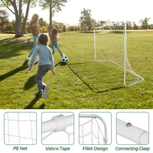 Segawe 6x4 FT Portable Youth Size Strong Steel Frame Soccer Goal Football Net Outdoor