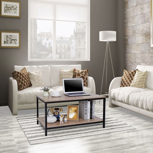 Segawe Durable Coffee Table w/Storage Shelf Cozy Coffee Table Home Use Tea Table