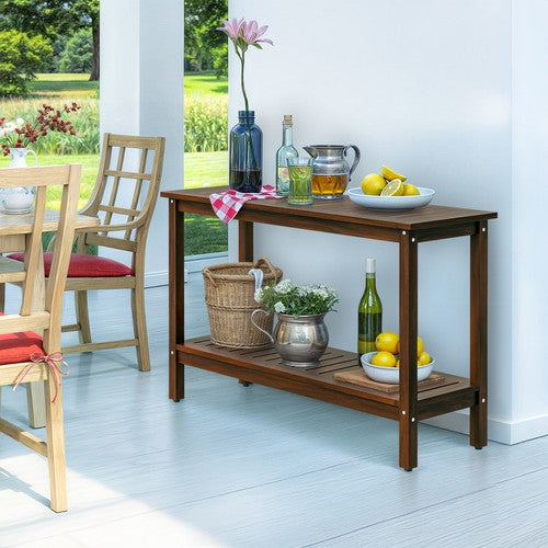 Segawe Console Table 48" Patio Side Accent Table Multifunctional w/Foot Sliders Coffee