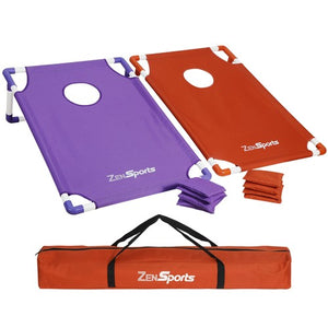 Segawe Collapsible Portable CornHole Toss Game Set With 8 Cornhole Bean Bags (3 x 2FT)