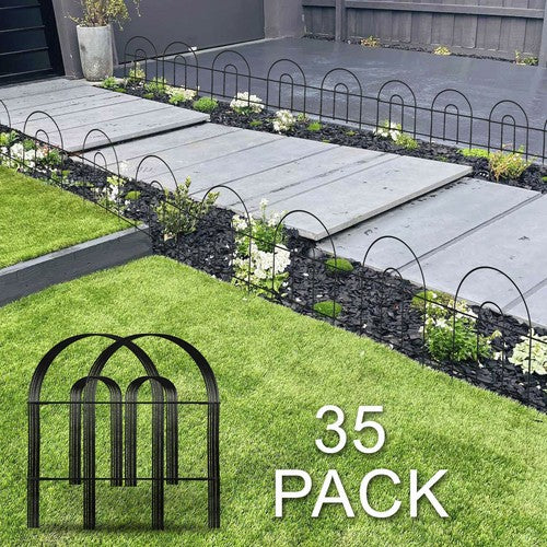 Segawe 50' X 18" Garden Border Fence 35 PCS  Folding Fence Pannel Animal Barrier Metal