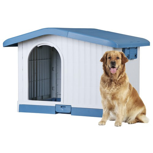 Segawe Large Plastic Dog House Indoor Outdoor Dog Kennel Waterproof Puppy Shelter Blue