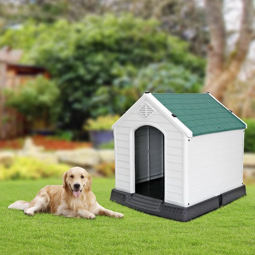 Segawe Indoor Outdoor Dog House Pet Shelter Green Waterproof Up to 100LB Dog w/Air Vent