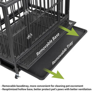 Segawe Indestructible Escape Proof Dog Cage Kennel High Anxiety Double Door Dog Crate