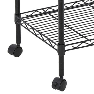 Segawe 3 Tier Unit Shelving Metal Wire Rack Organizer Adjustable Shelve with 4 Wheels