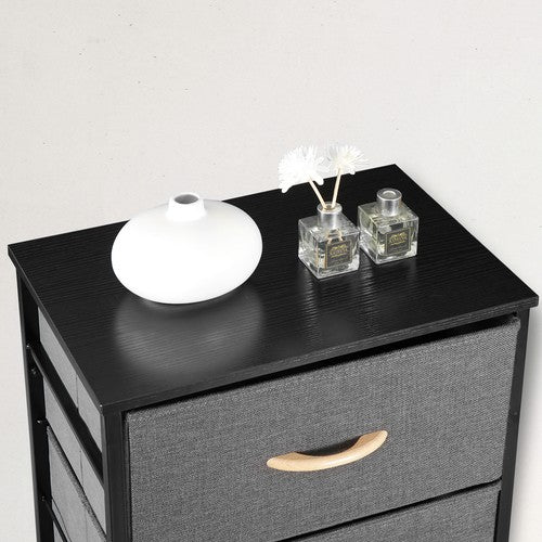 Segawe 36" Fabric Dresser Storage w/4 Drawer Tower Organizer Unit for Bedroom Dary Grey