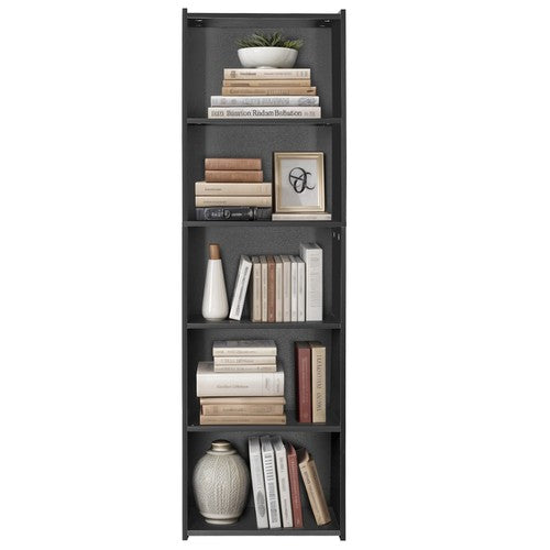 Segawe 5-Tier BookShelf with Open Storage Shelf Storage Rack for Bedroom Display Black