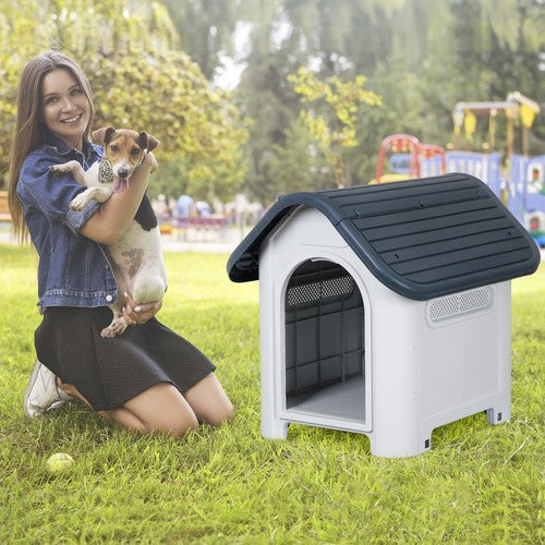 Segawe 30" Dog House In/Outdoor Ventilate Waterproof Puppy Shelter Adjustable Skylight