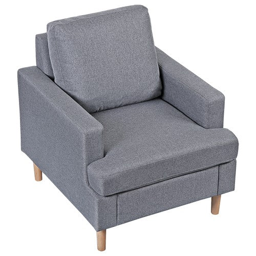 Segawe Accent Chair Mid-Century Comfy Upholstered Lounge Arm Chair with Pillow Grey