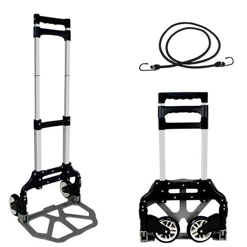 Segawe 176 lbs Folding Aluminium Cart Luggage Trolley Hand Truck with Black Bungee Cord