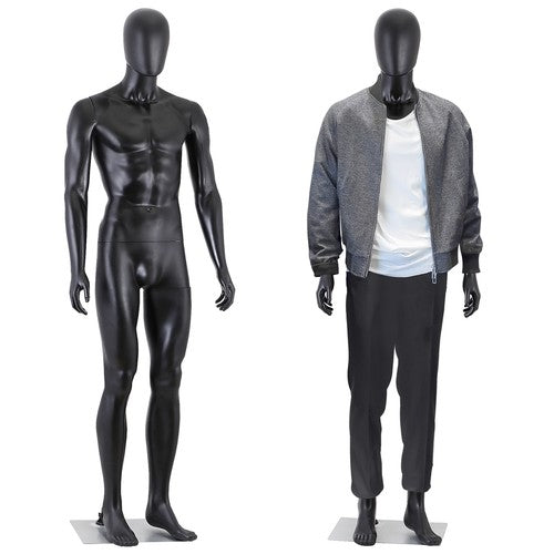 Segawe 73" Black Male Mannequin Full Body Maniquine Model Stand Adjustable Metal Base