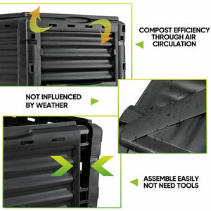 Segawe 80 Gallon Garden Composter Bin Outdoor Fast Creation of Fertile Soil Compost Bin