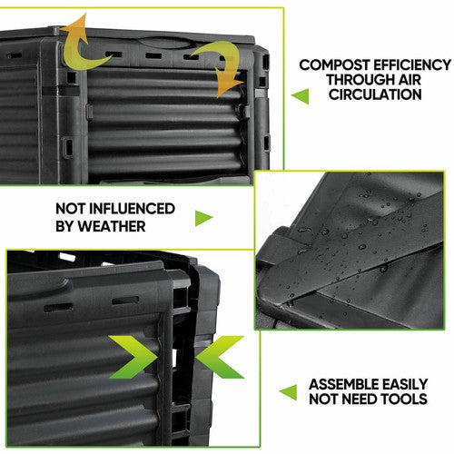 Segawe 80 Gallon Garden Composter Bin Outdoor Fast Creation of Fertile Soil Compost Bin