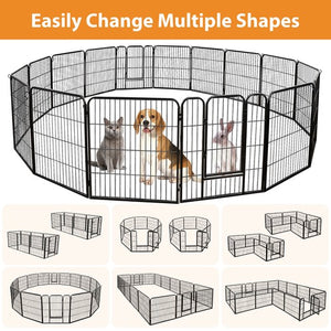 Segawe 32 Inch Heavy Duty Dog Playpen 16 Panels Exercise Pen Pet Fence Cage with Doors