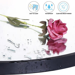 Segawe Black Round Mirror 30 inch Circle Mirror Metal Frame Wall Mounted Vanity Mirror