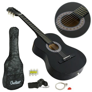 Segawe 38" Full Size Acoustic Guitar Adult Kids Beginners Black Guitar with Guitar Pick