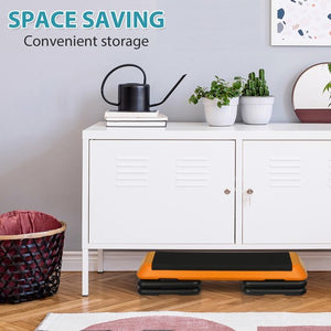 Segawe 43'' Exercise Aerobic Step Platform Adjustable Fitness Stepper w/4 Risers Orange