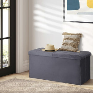 Segawe Folding Storage Ottoman Shoes Bench Rectangular Storage Bench Entryway Bedroom