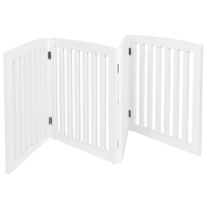Segawe Wooden Dog Gate Pet Fence 24"H Baby Playpen 4 Panel Folding Free Standing Indoor