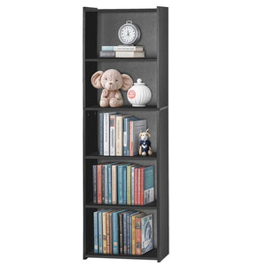 Segawe 5-Tier BookShelf with Open Storage Shelf Storage Rack for Bedroom Display Black